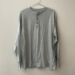 LLBean Men's Carefree Unshrinkable Tee, Traditional Fit, Long-Sleeve Henley, L